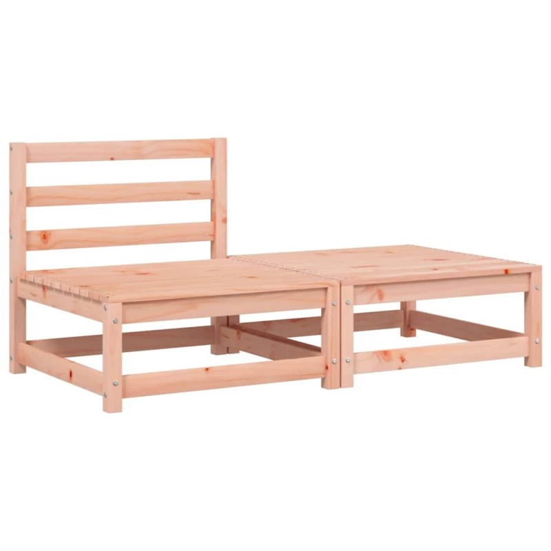 vidaXL dārza dīvāns ar kājsoliņu un matračiem, priedes masīvkoks