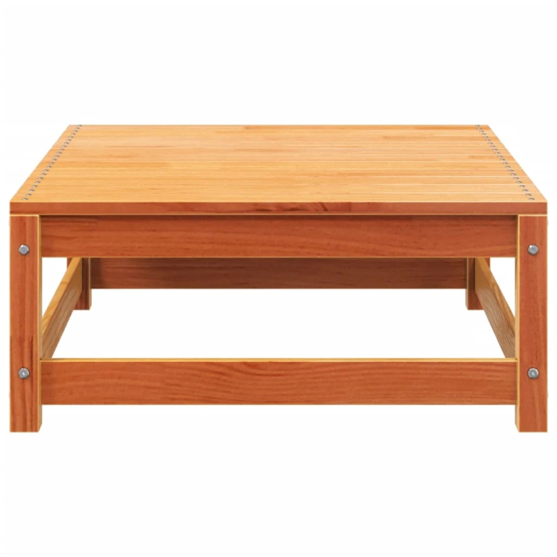 vidaXL dārza dīvāns ar kājsoliņu un matračiem, priedes masīvkoks