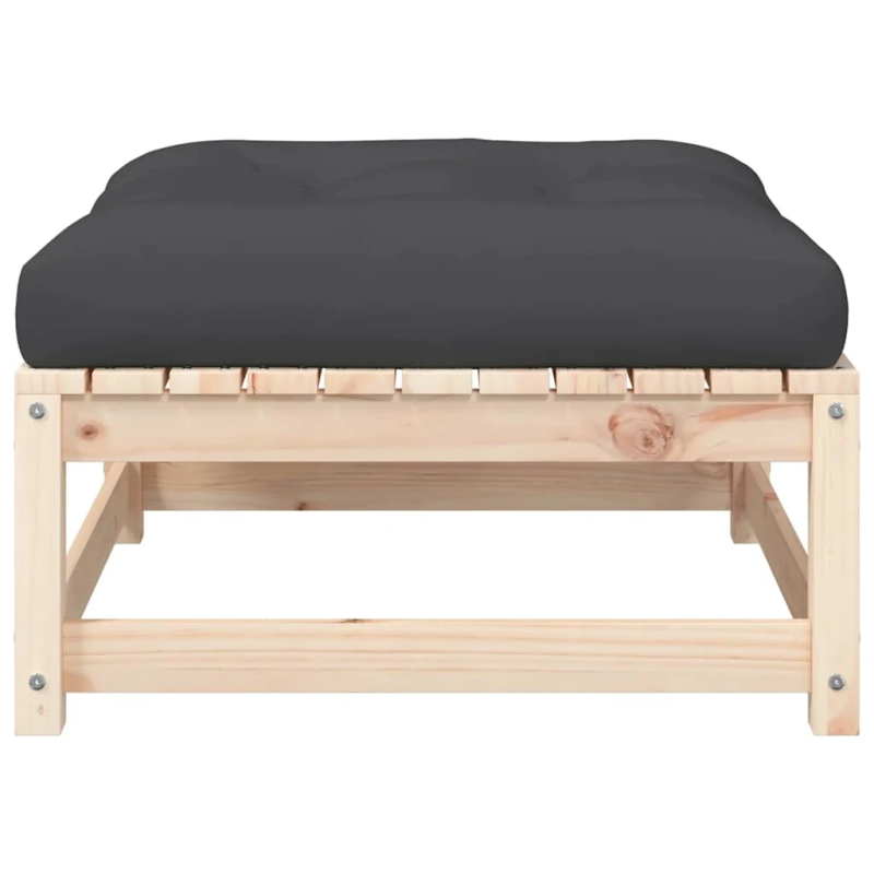 vidaXL dārza dīvāns ar kājsoliņu un matračiem