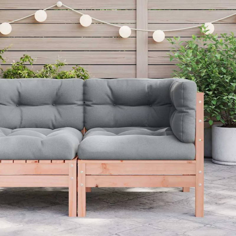 vidaXL Kampinė sodo sofos dalis su pagalvėlėmis, douglas eglės masyvas