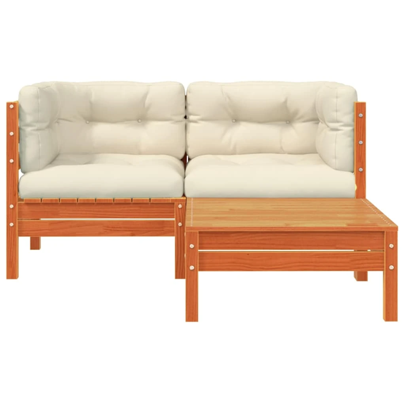 vidaXL 2-vietīgs dārza dīvāns ar kājsoliņu un matračiem