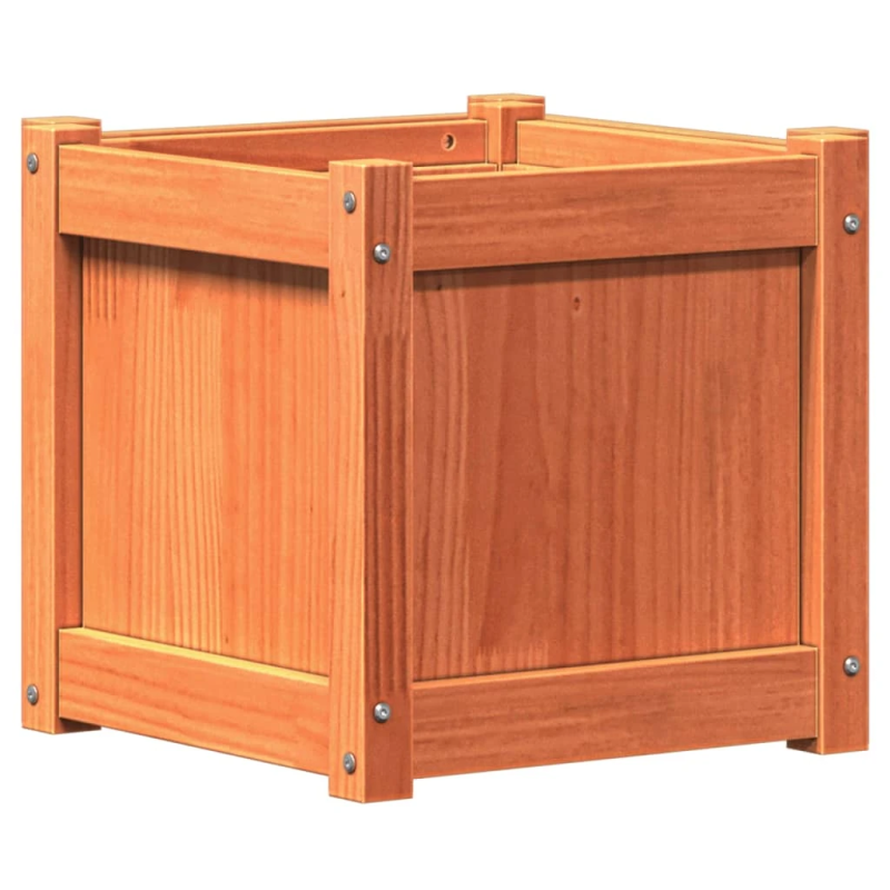 vidaXL dārza puķu kastes, 2 gab., vaska brūnas, priedes masīvkoks