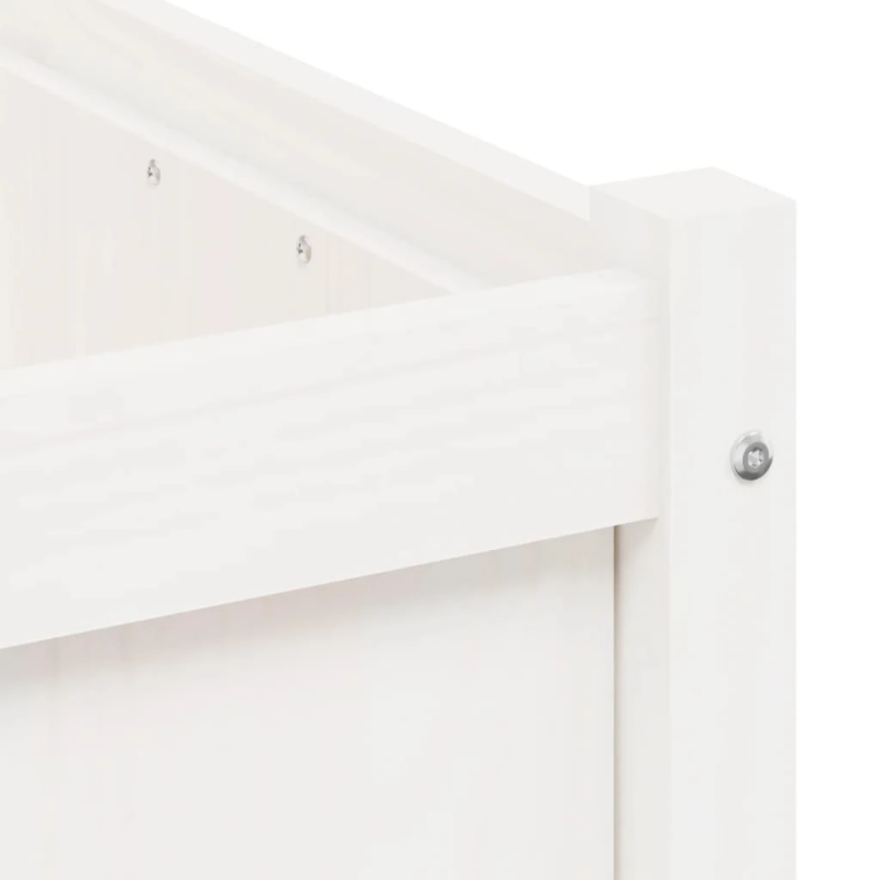 vidaXL dārza puķu kaste, balta, 50x50x50 cm, priedes masīvkoks