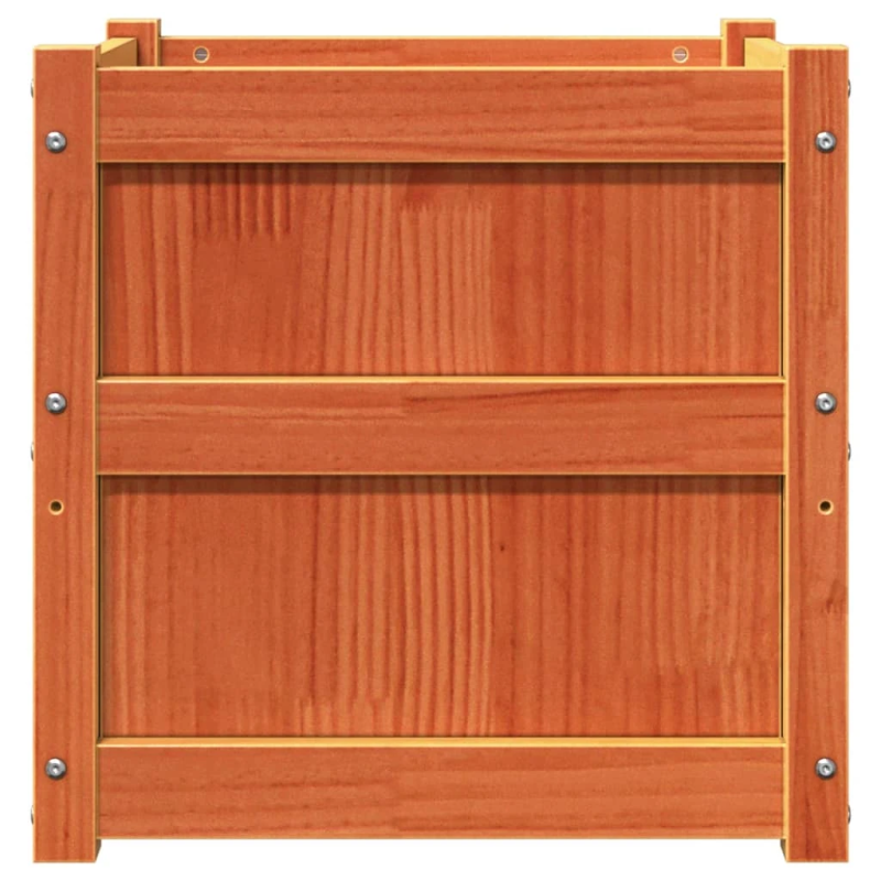 vidaXL dārza puķu kaste, vaska brūnas, 50x50x50 cm, priedes masīvkoks