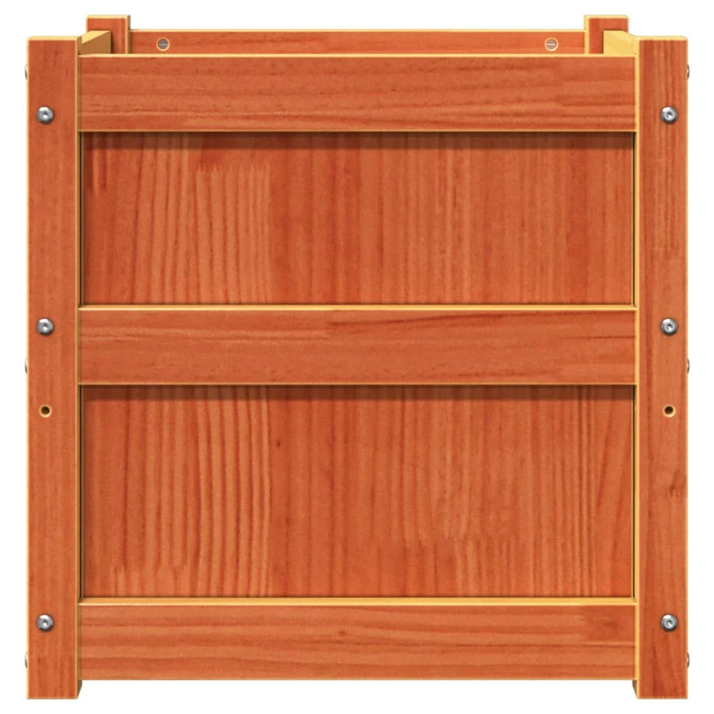 vidaXL dārza puķu kaste, vaska brūnas, 50x50x50 cm, priedes masīvkoks