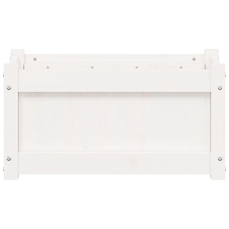 vidaXL dārza puķu kastes, 2 gab., balta, priedes masīvkoks