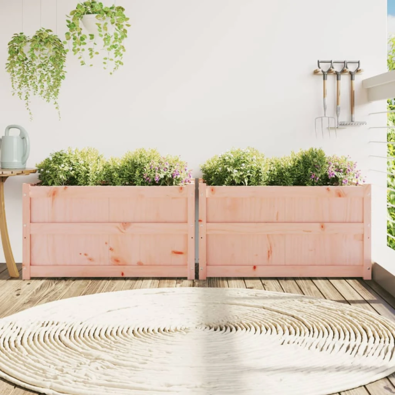 vidaXL dārza puķu kastes, 2 gab., Duglasa egles masīvkoks