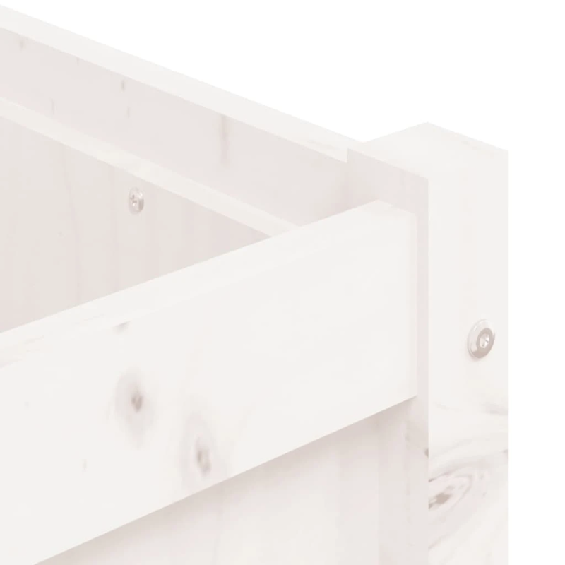 vidaXL dārza puķu kaste, balta, 180x50x50 cm, priedes masīvkoks