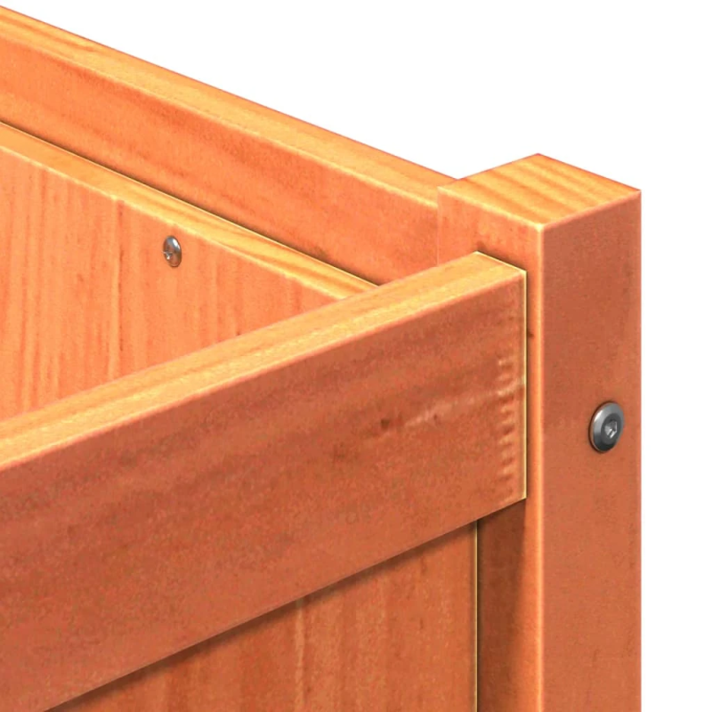 vidaXL dārza puķu kaste, vaska brūnas, 180x50x50 cm, priedes masīvkoks