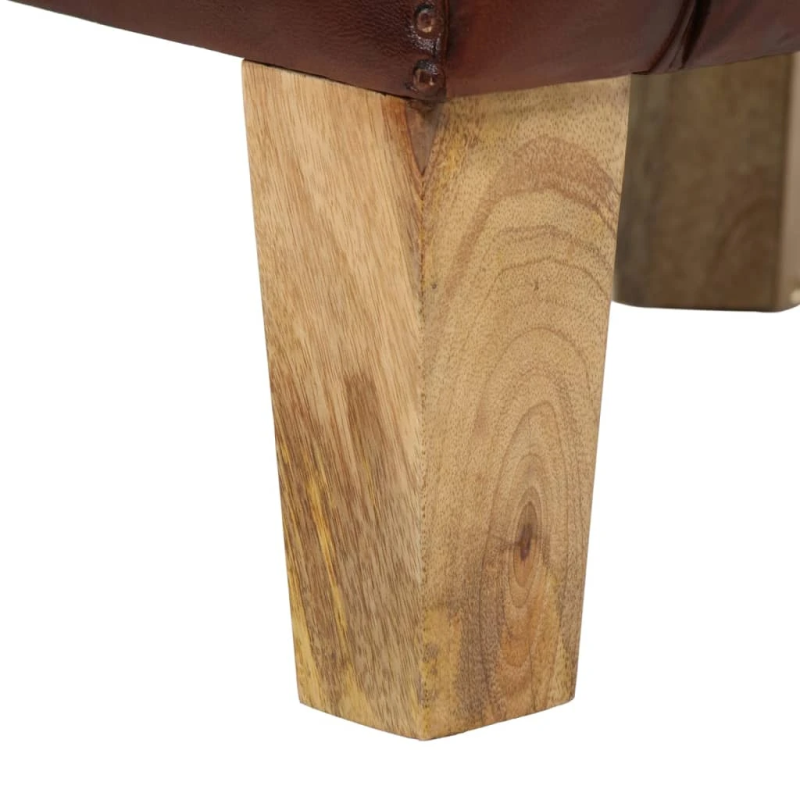 vidaXL atpūtas krēsls, brūns, dabīgā āda