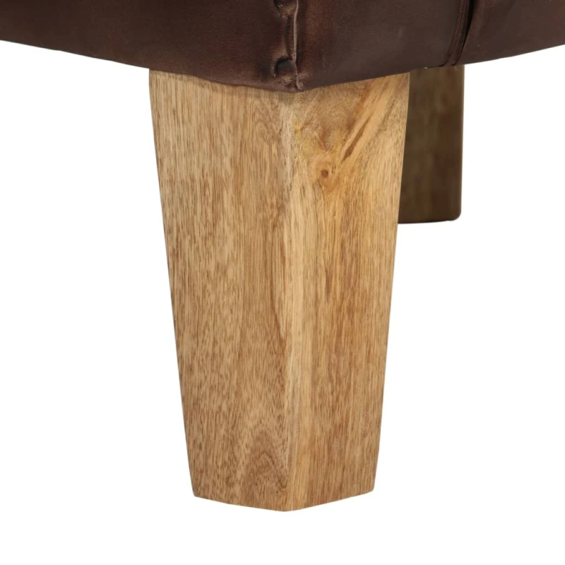 vidaXL atpūtas krēsls, tumši brūna dabīgā āda