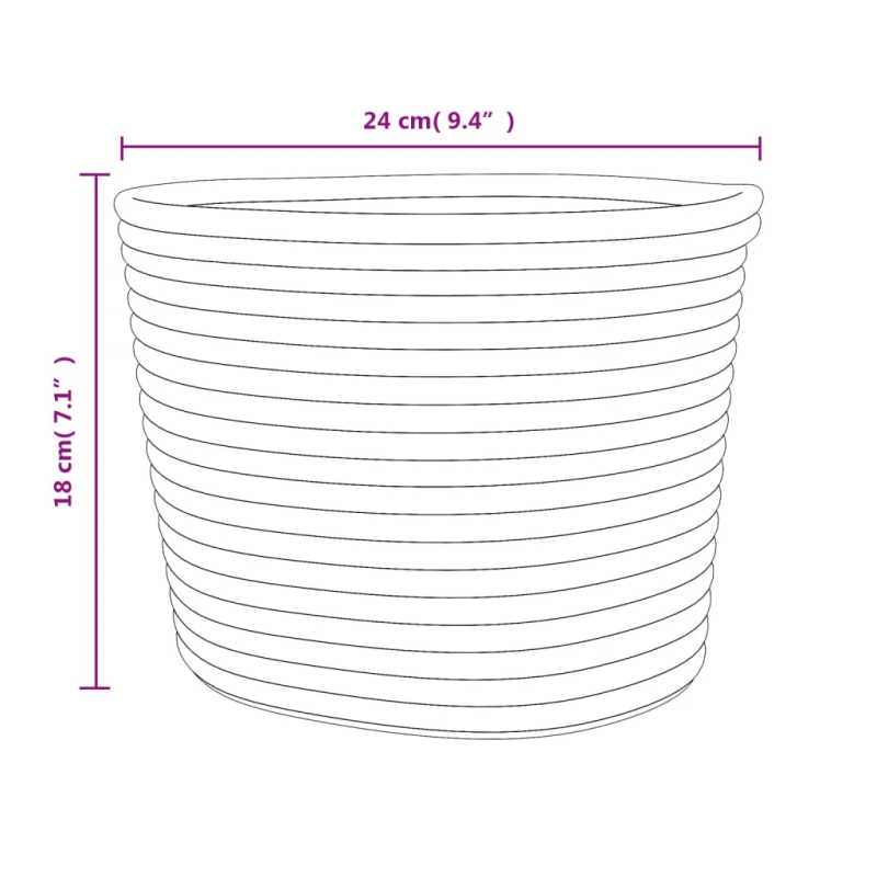 vidaXL uzglabāšanas grozi, 2 gab., pelēks ar baltu, DIA24x18cm, kokvilna