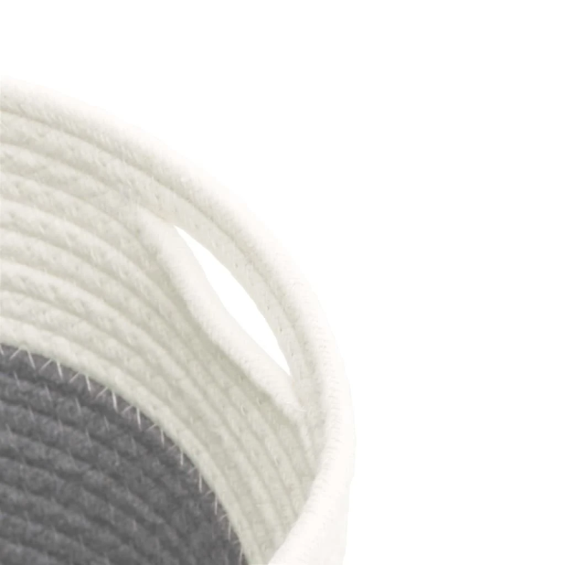 vidaXL uzglabāšanas grozi, 2 gab., pelēks ar baltu, DIA24x18cm, kokvilna