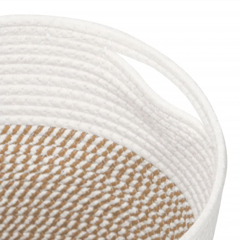 vidaXL uzglabāšanas grozi, 2 gab., brūni ar baltu, DIA28x28 cm, kokvilna