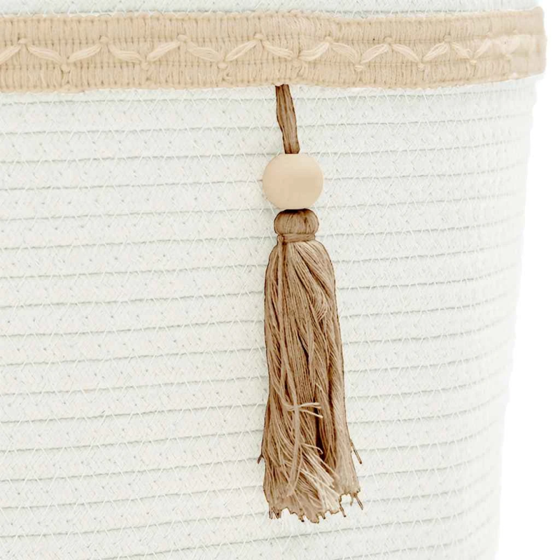 vidaXL uzglabāšanas grozs, balts, DIA38x36 cm, kokvilna