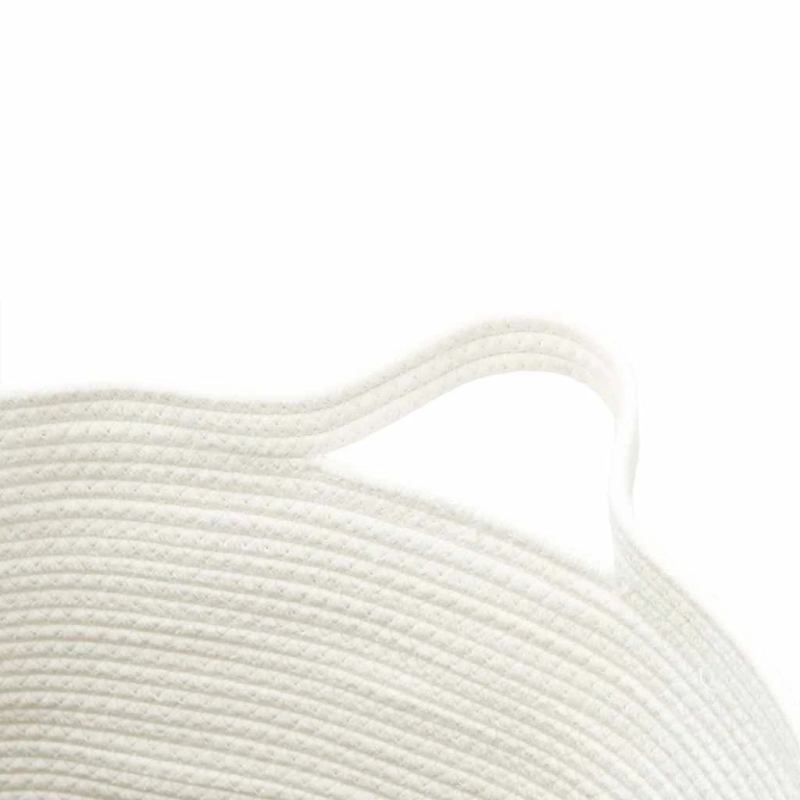 vidaXL uzglabāšanas grozs, melns ar baltu, DIA49x65 cm, kokvilna