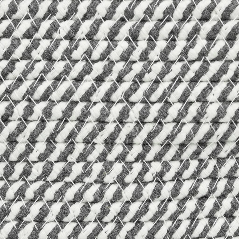 vidaXL uzglabāšanas grozs ar vāku, balts ar melnu, DIA40x35 cm, kokvilna