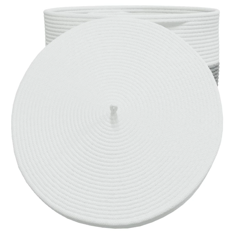 vidaXL uzglabāšanas grozs ar vāku, balts ar melnu, DIA40x35 cm, kokvilna