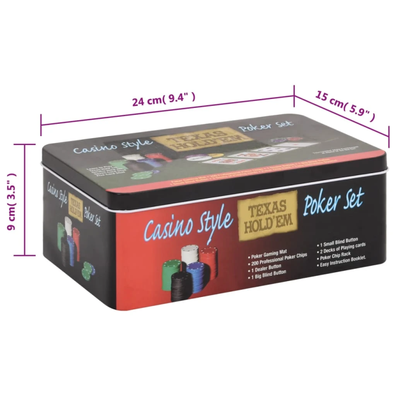 vidaXL pokera žetonu komplekts, 200 gab., 4 g