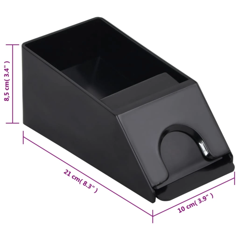 vidaXL kāršu turētājs, melns, 2 kavām