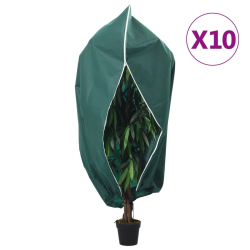 vidaXL augu pārsegi ar rāvējslēdzēju, 10 gab., 70 g-m², flīss, 2,36x2m