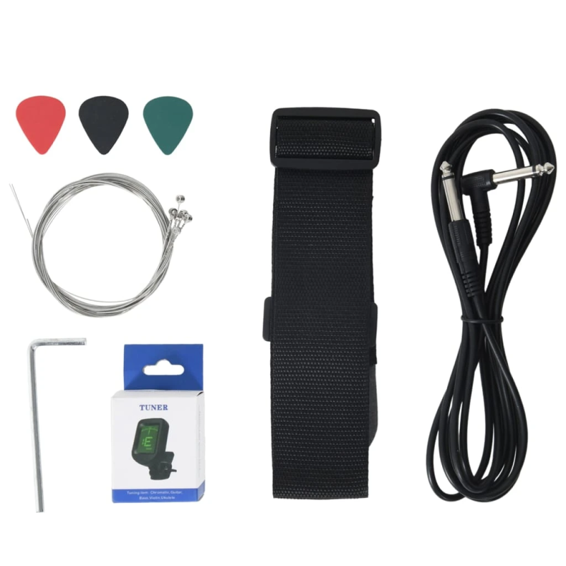 vidaXL elektriskā ģitāra bērniem ar brūni melnu somu, 3-4 30"