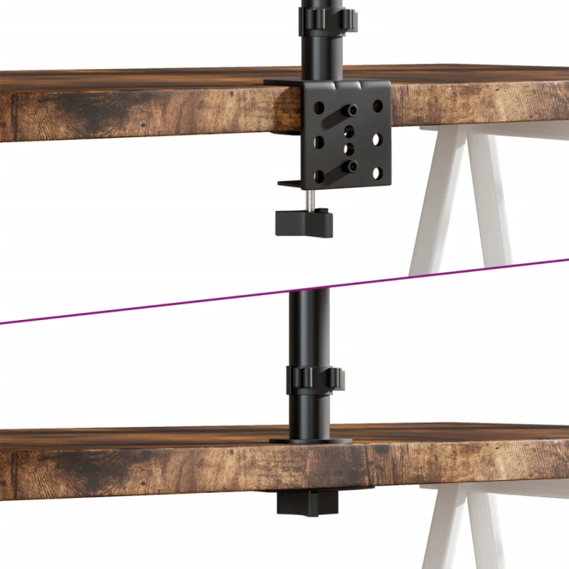 vidaXL dubultais monitora statīvs, melns, tērauds, VESA, 75-100 mm