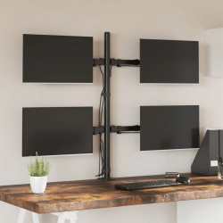 vidaXL monitora statīvs, melns, tērauds, VESA, 75-100 mm