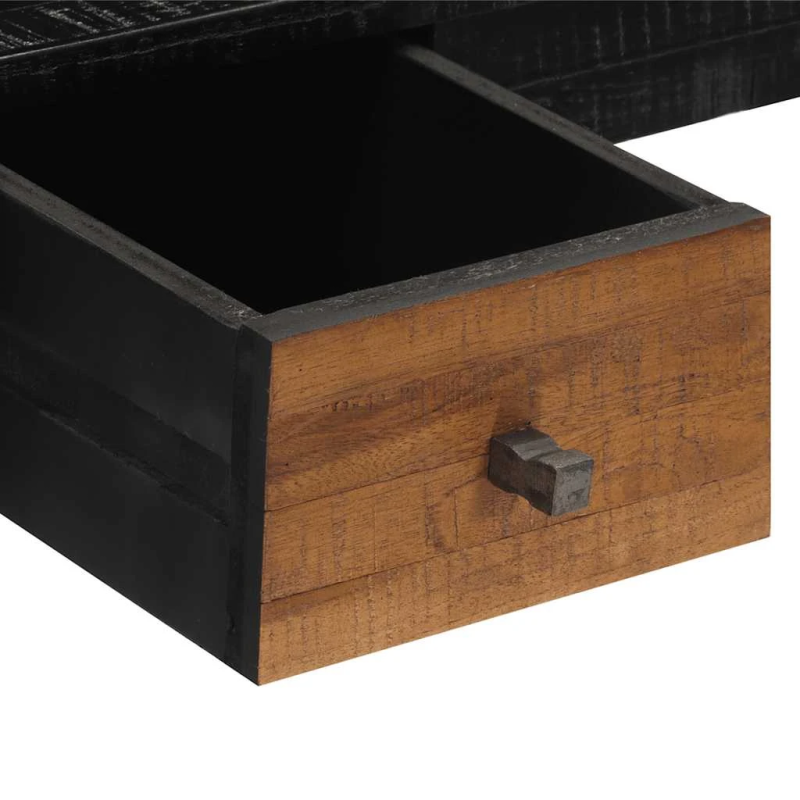 vidaXL rakstāmgalds, 117x56,5x75 cm, pārstrādāts tīkkoks