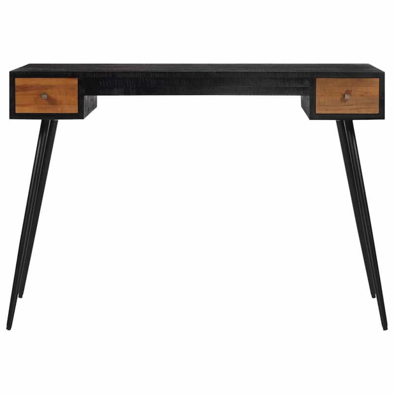 vidaXL rakstāmgalds, 117x56,5x75 cm, pārstrādāts tīkkoks