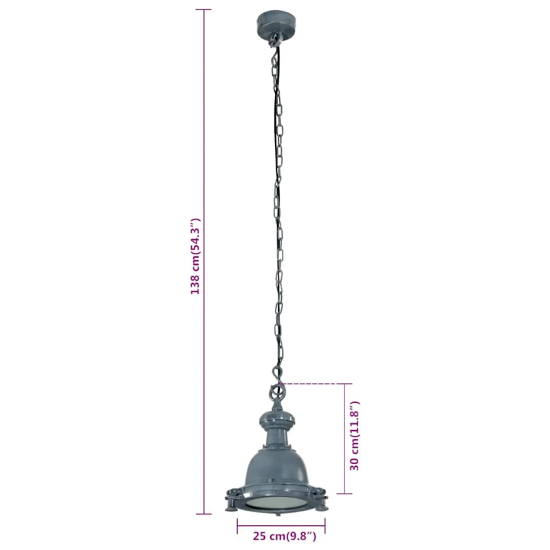 vidaXL griestu lampa, 25x25x138 cm, alumīnijs
