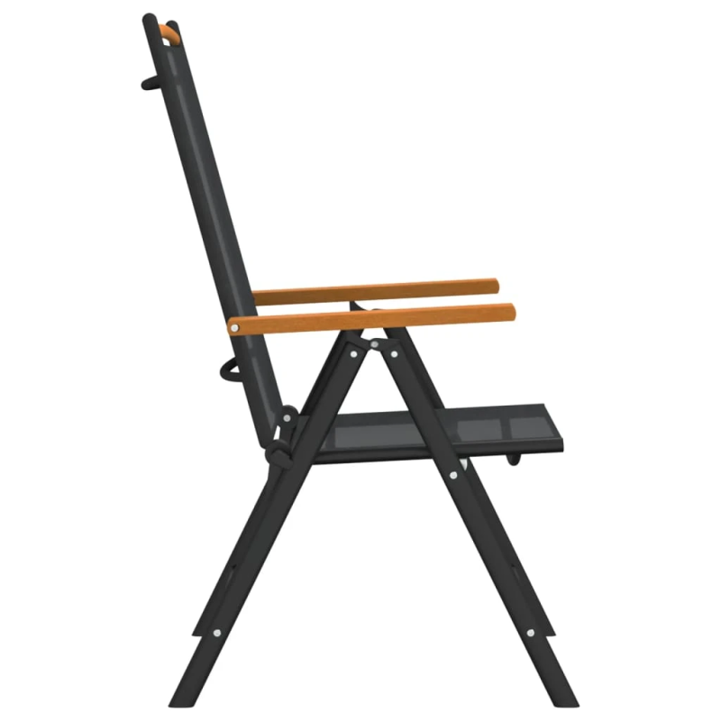 vidaXL 7-daļīgs dārza mēbeļu komplekts, melns, brūns, alumīnijs