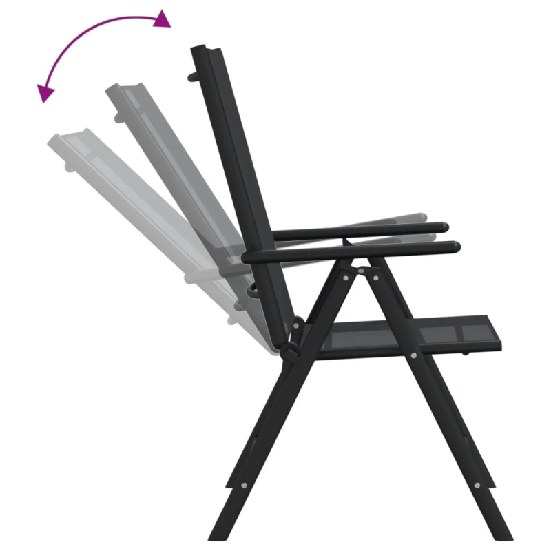 vidaXL 7-daļīgs dārza mēbeļu komplekts, melns, alumīnijs