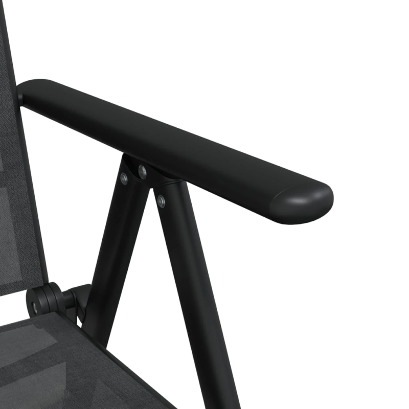 vidaXL 7-daļīgs dārza mēbeļu komplekts, melns, alumīnijs