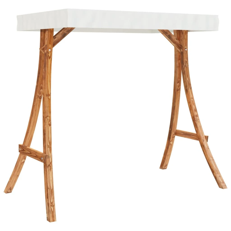 vidaXL šūpuļgulta ar nojumi, egles masīvkoks ar tīkkoka apdari