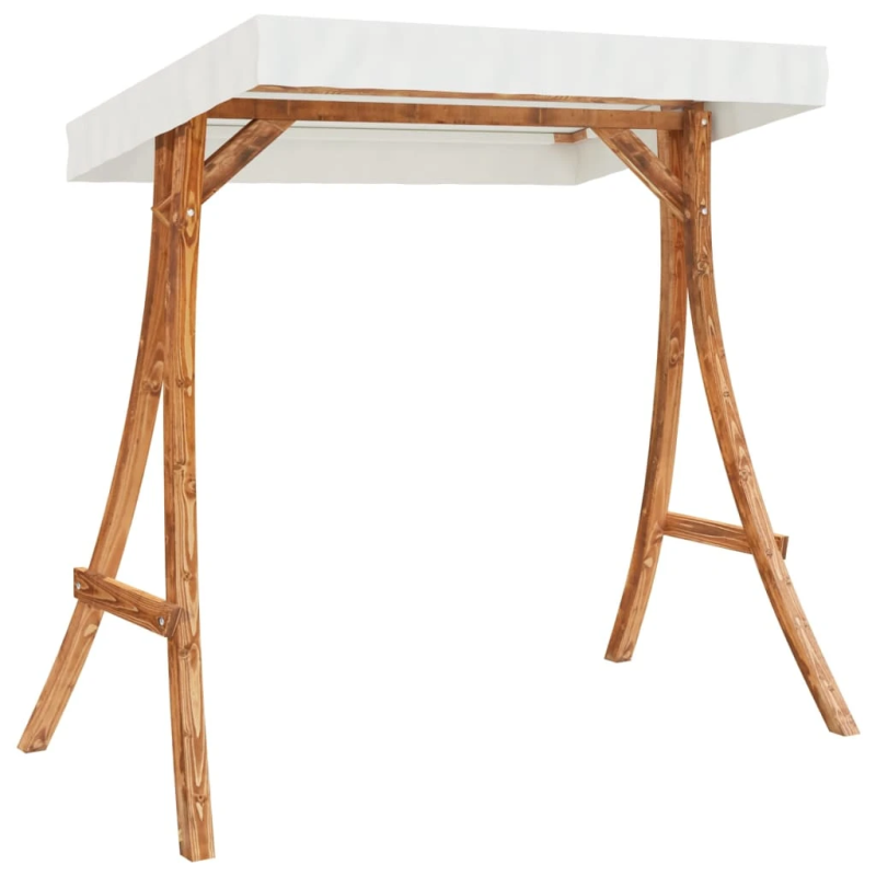 vidaXL šūpuļkrēsls ar jumtiņu un matraci, egles masīvkoks