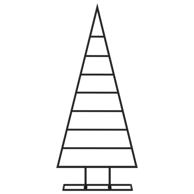 vidaXL dekoratīva Ziemassvētku eglīte, metāls, melna, 125 cm