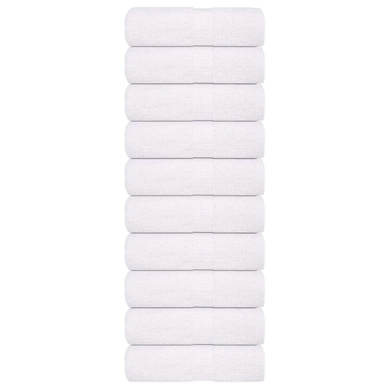 vidaXL viesu dvieļi, FROGN, 10 gab., balti, 30x50 cm, 360 g-m²