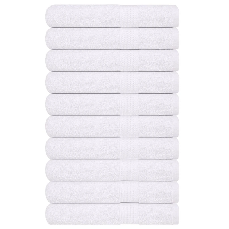 vidaXL dvieļi, FROGN, 10 gab., balti, 100x200 cm, 360 g-m²