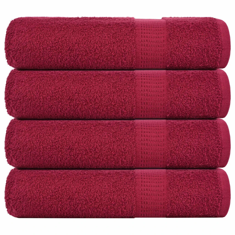 vidaXL vannas dvieļi, FROGN, 4 gab., bordo, 100x150 cm, 360 g-m²