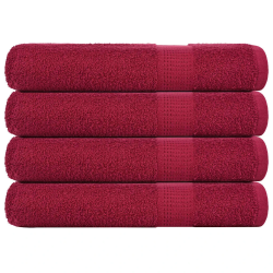 vidaXL dvieļi, FROGN, 4 gab., bordo, 100x200 cm, 360 g-m²