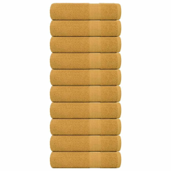 vidaXL vannas dvieļi, FROGN, 10 gab., zelta krāsā, 100x150 cm, 360 g-m²