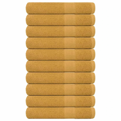 vidaXL pirts dvieļi, FROGN, 10 gab., zelta krāsā, 80x200 cm, 360 g-m²