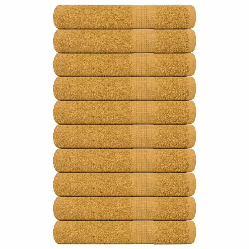 vidaXL pirts dvieļi, FROGN, 10 gab., zelta krāsā, 80x200 cm, 360 g-m²