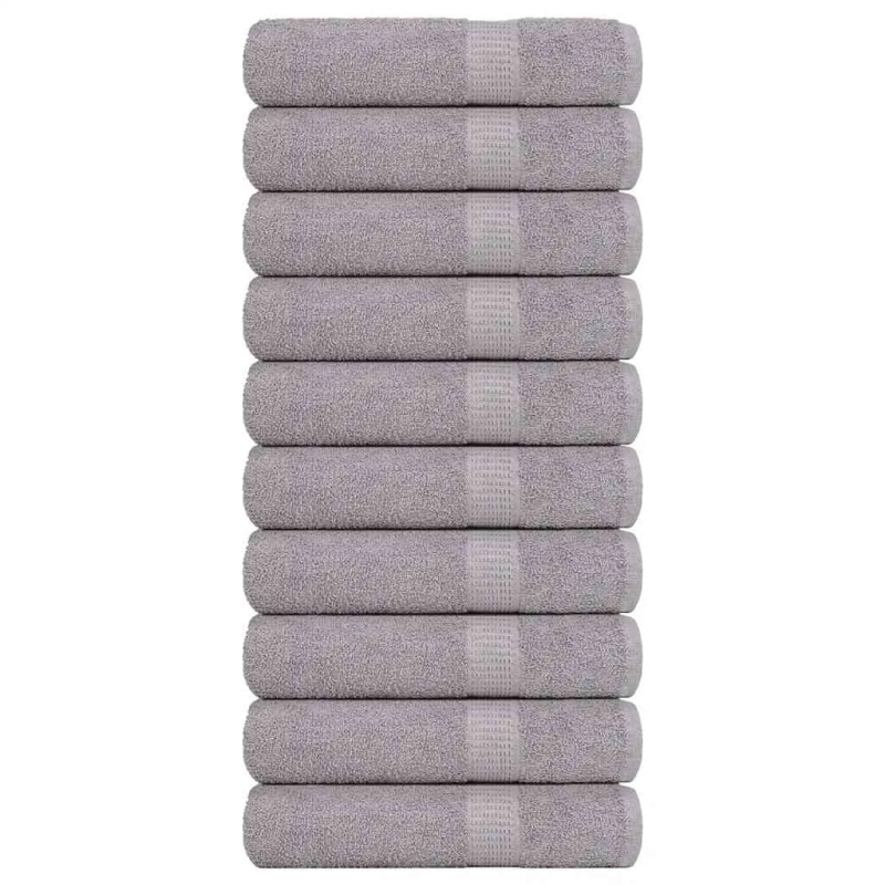 vidaXL roku dvieļi, FROGN, 10 gab., pelēki, 50x100 cm, 360 g-m²