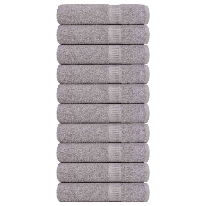 vidaXL dušas dvieļi, FROGN, 10 gab., pelēki, 70x140 cm, 360 g-m²