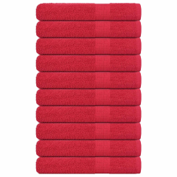 vidaXL pirts dvieļi, FROGN, 10 gab., sarkani, 80x200 cm, 360 g-m²