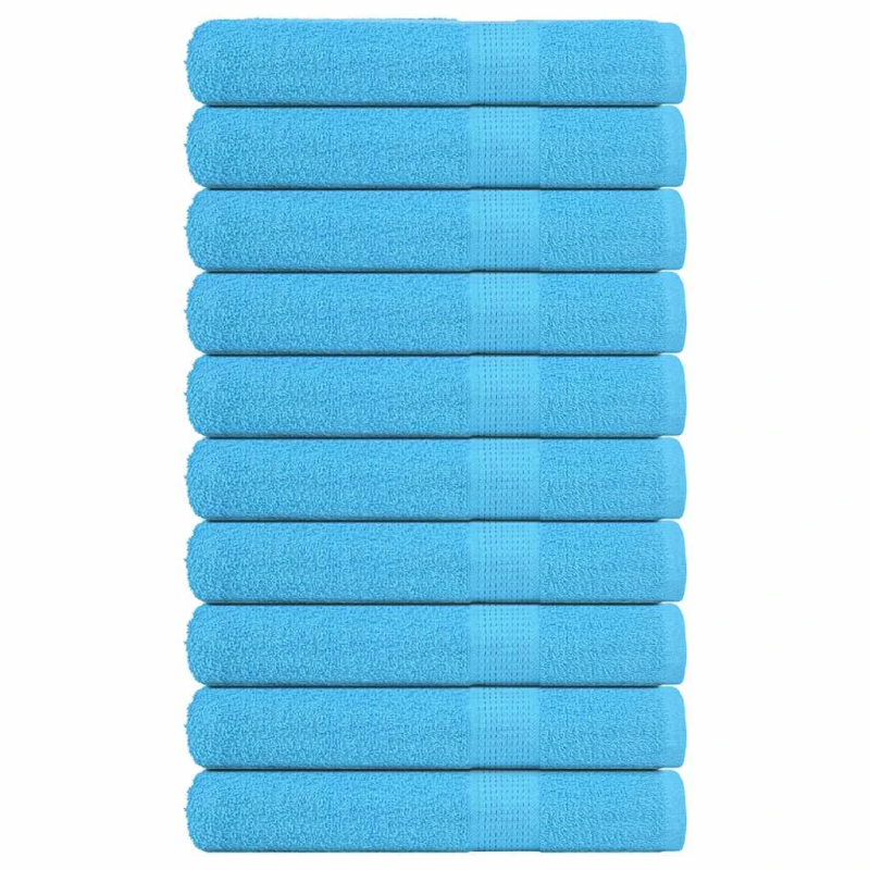 vidaXL dvieļi, FROGN, 10 gab., tirkīzzili, 100x200 cm, 360 g-m²