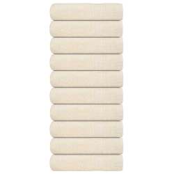 vidaXL roku dvieļi, FROGN, 10 gab., krēmkrāsas, 50x100 cm, 360 g-m²