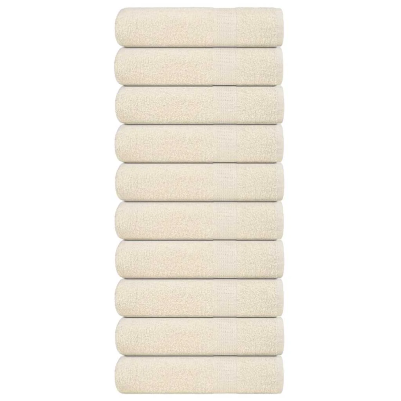 vidaXL roku dvieļi, FROGN, 10 gab., krēmkrāsas, 50x100 cm, 360 g-m²